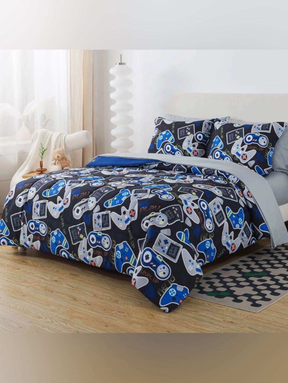 Video Game Controller Print Comforter Set